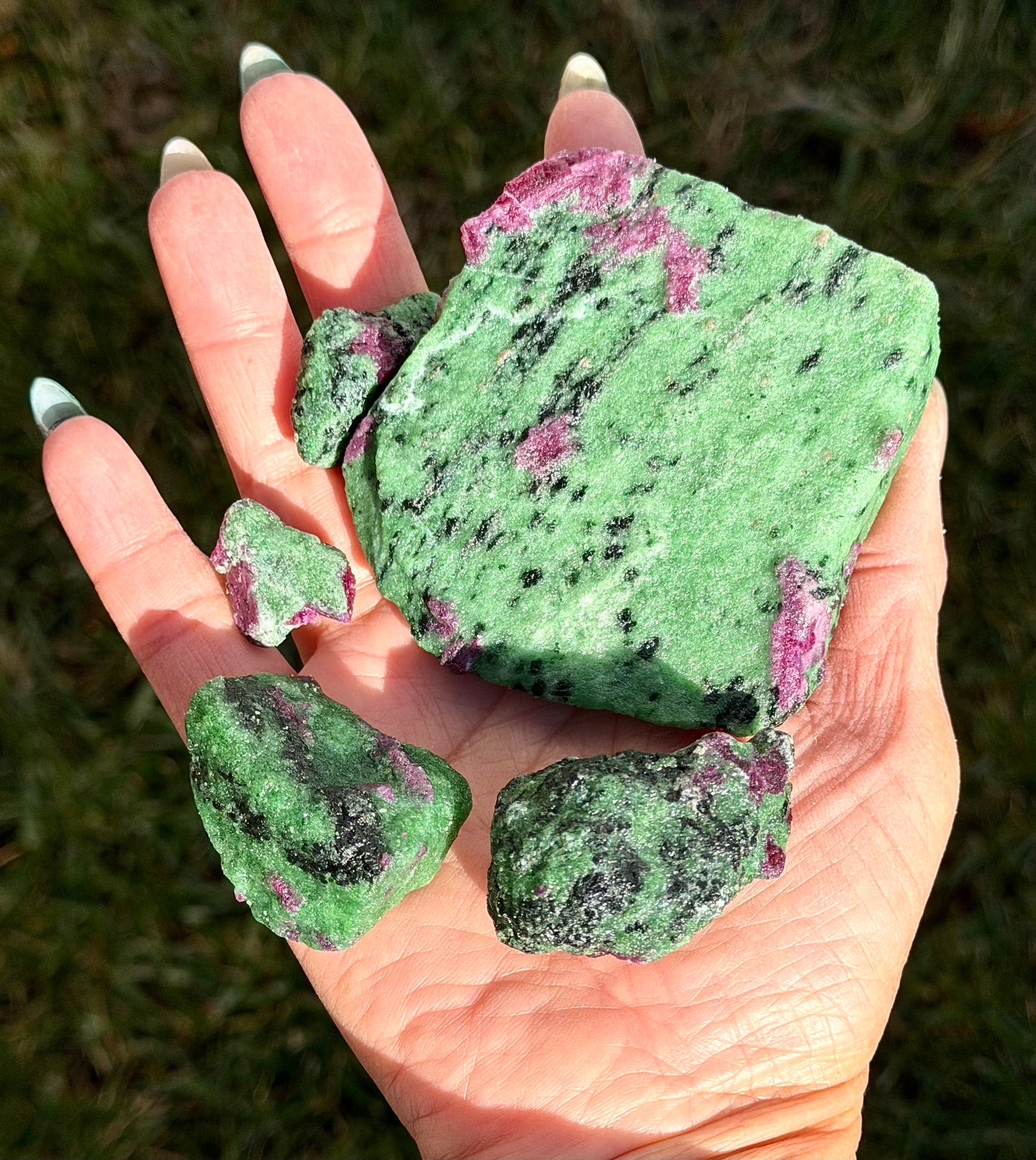 2 lbs Natural Ruby Zoisite Rough Crystals Healing Energy