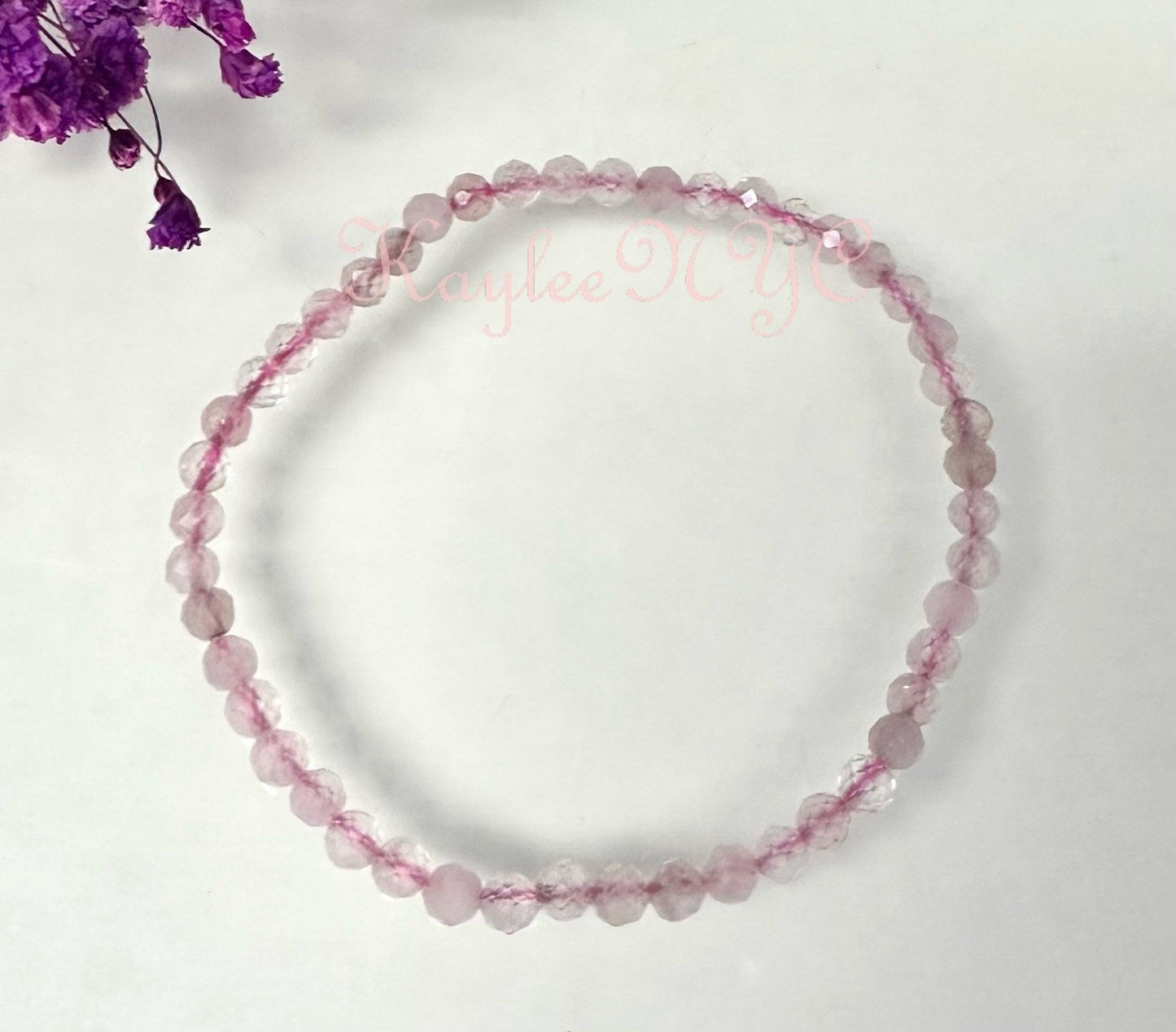 Wholesale Lot 6 Pcs Natural Rose Quartz 3mm Faceted 7.5” Crystal Healing Stretch Bracelet