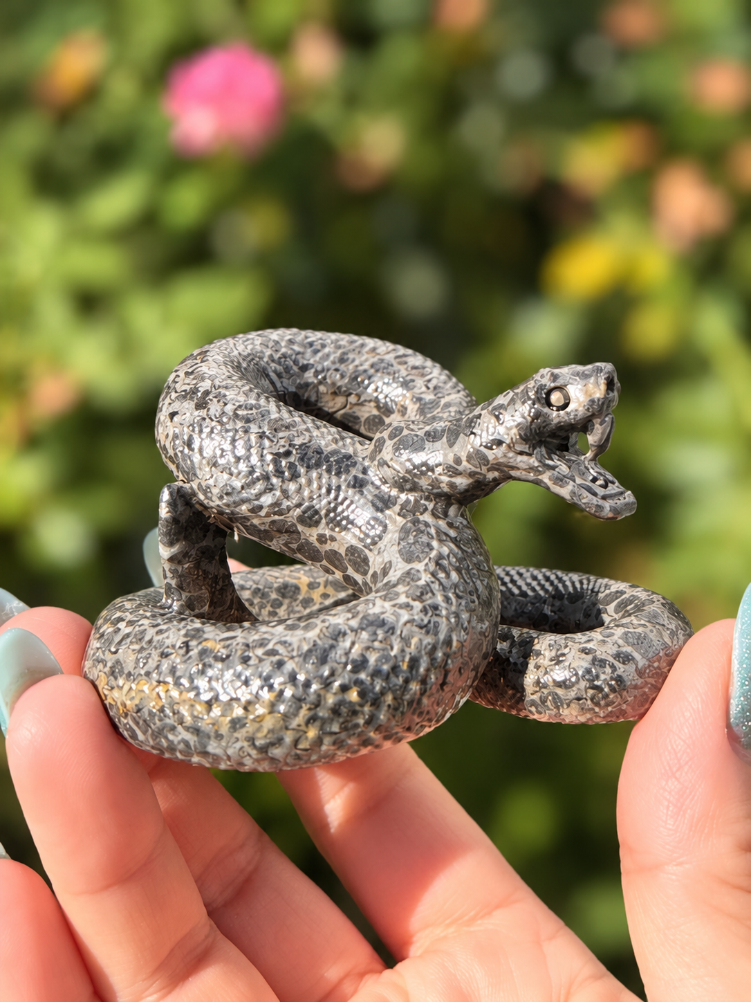 Wholesale Lot 4 Pcs Natural Money Stone and Leopard Stone Snakes Healing Energy