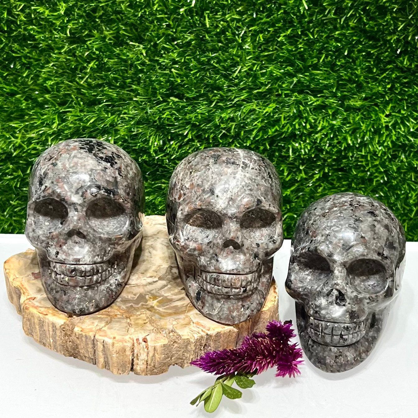 Wholesale lot 3 Pcs Natural Emberlite aka Yooperlite Crystal Skull