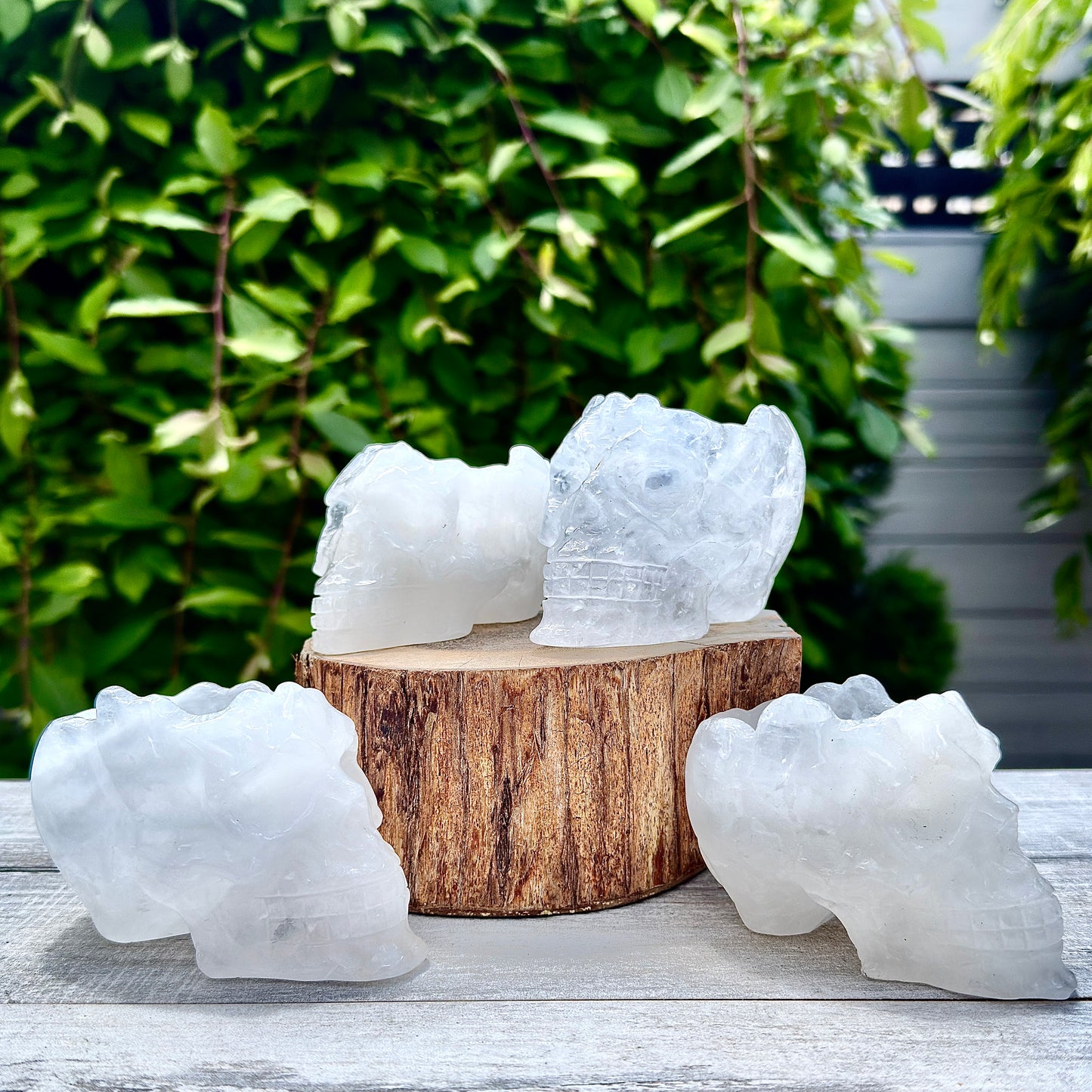 Wholesale lot 4 Pcs Clear Quartz Skull Bowl Natural Crystal healing energy