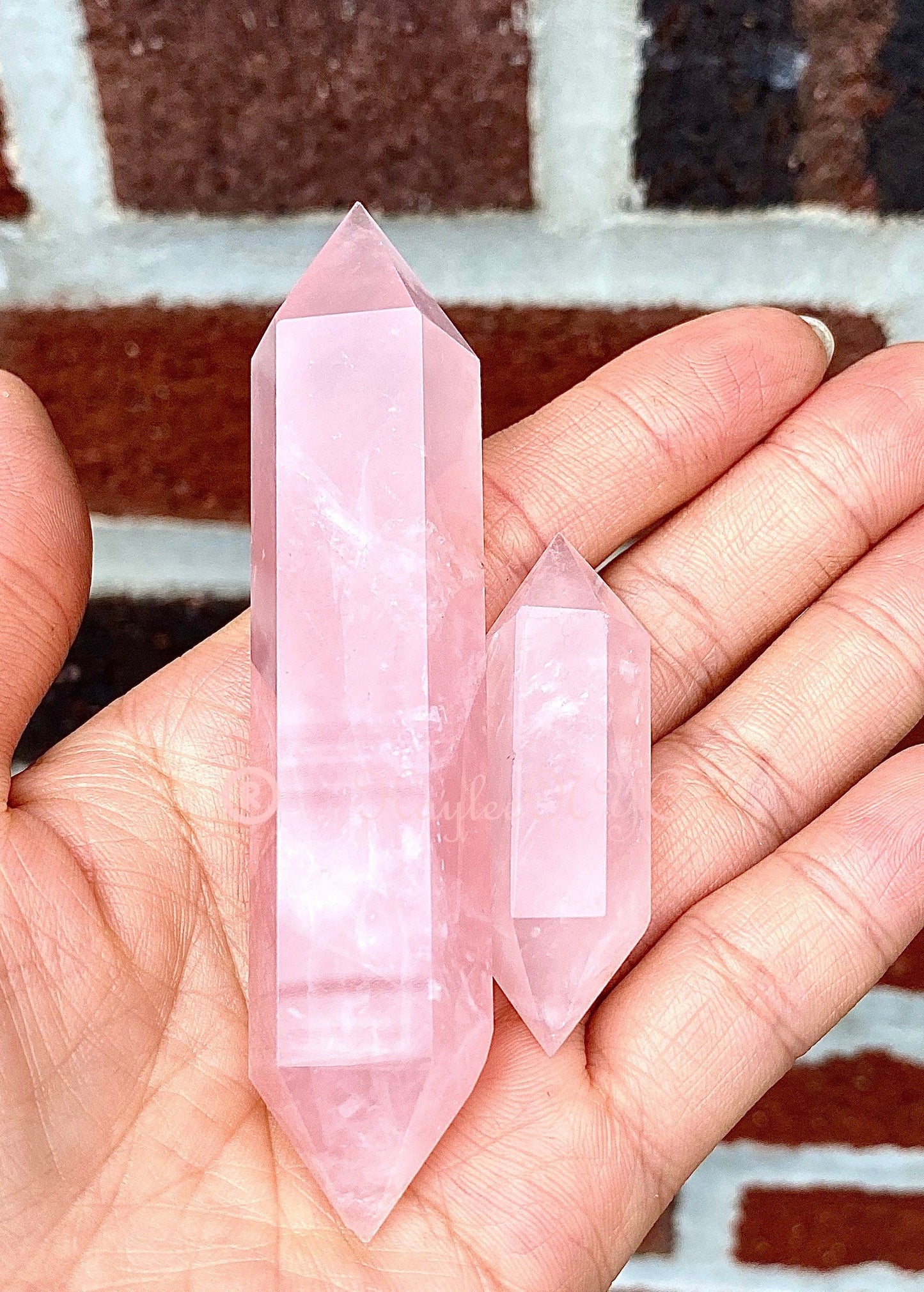 Wholesale Lot 1 Lb Natural Rose Quartz Double Terminated Point Crystal Healing Quality