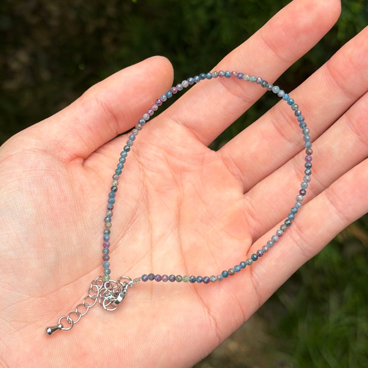 Wholesale 6 Pcs 2mm Natural Ruby and Sapphire Anklets Crystals Healing Energy