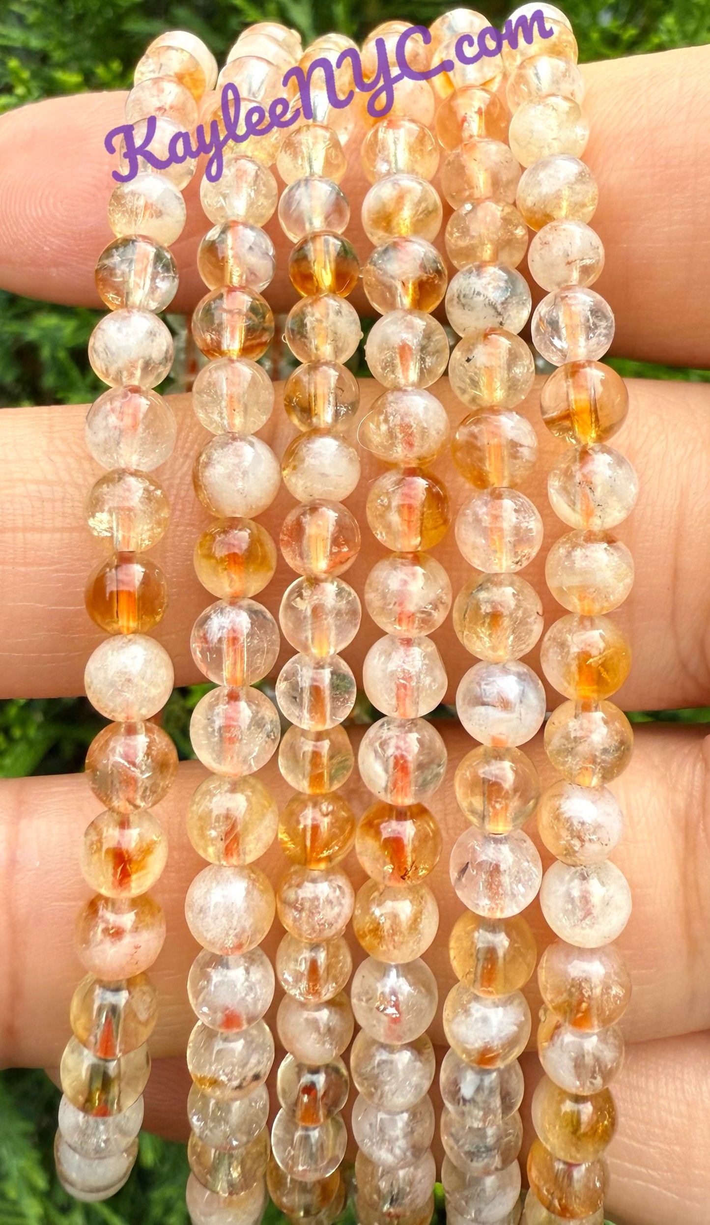 Wholesale Lot 6 Pcs Citrine 4mm 7.5” Crystal Healing Stretch Bracelet