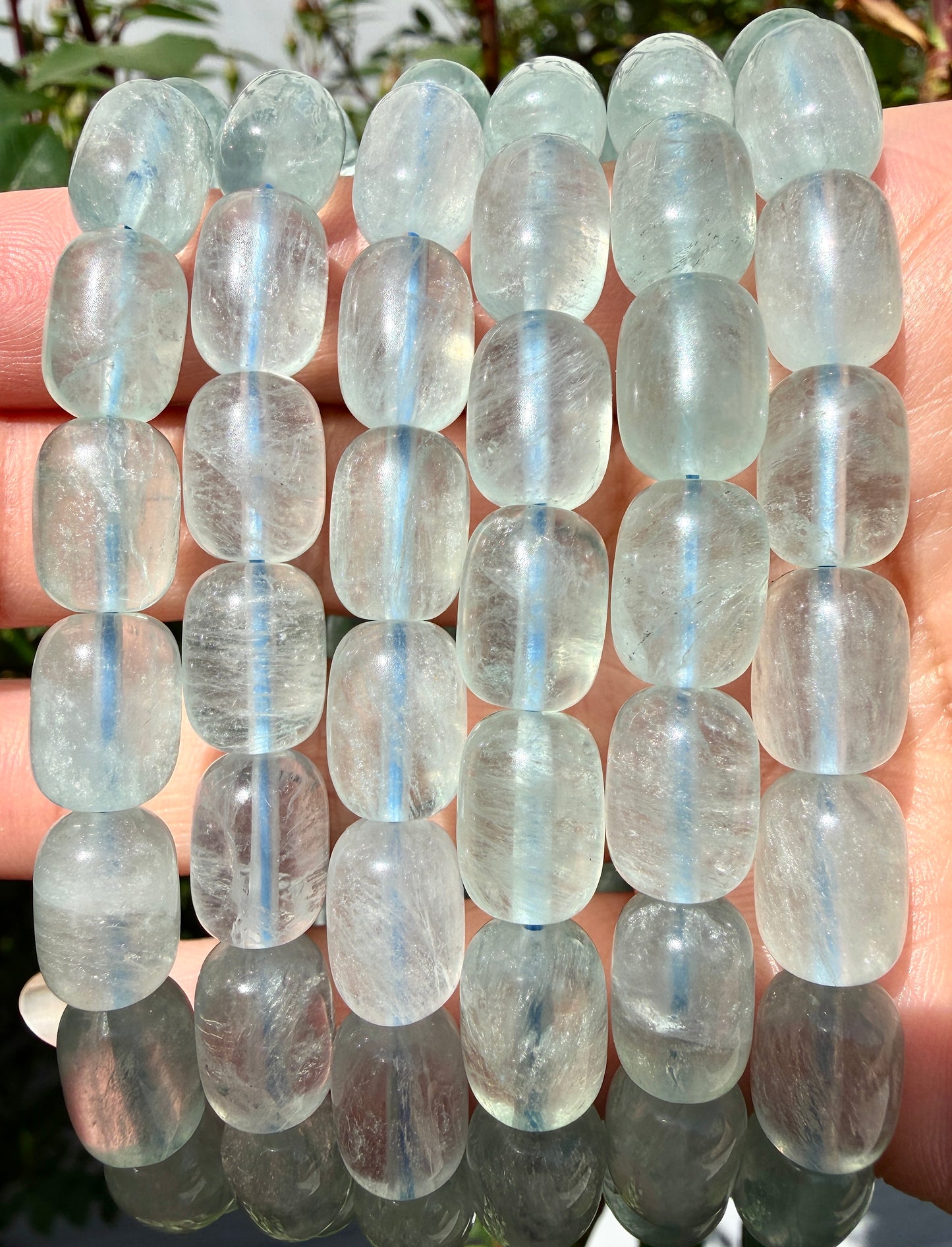 Wholesale 6 Pcs 8x12mm Natural Fluorite 7.5” Crystal Healing Stretch Bracelet