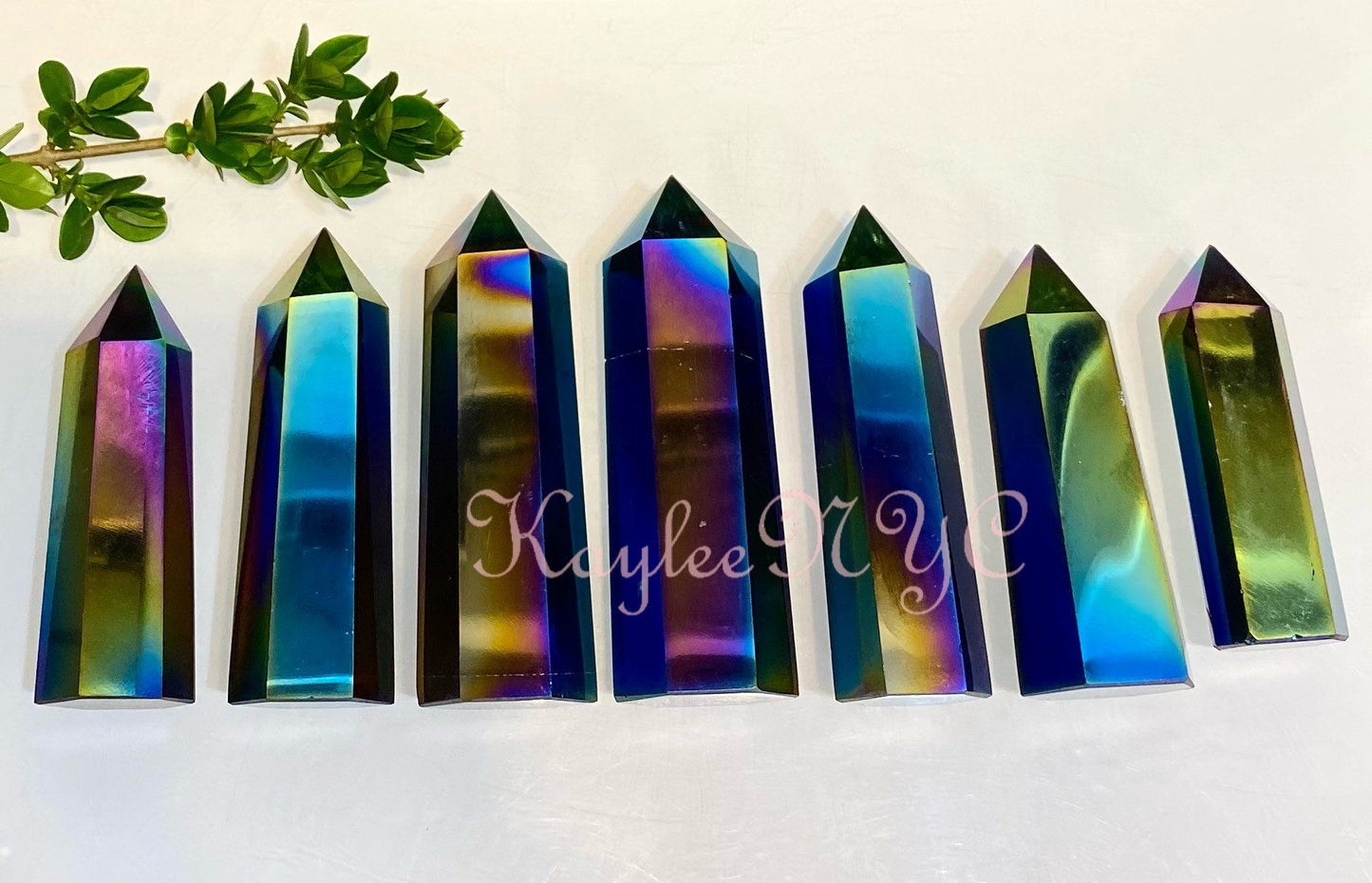 Wholesale Lot 1 lb Titanium Obsidian Tower Obelisk Point Wand Crystal Energy Healing