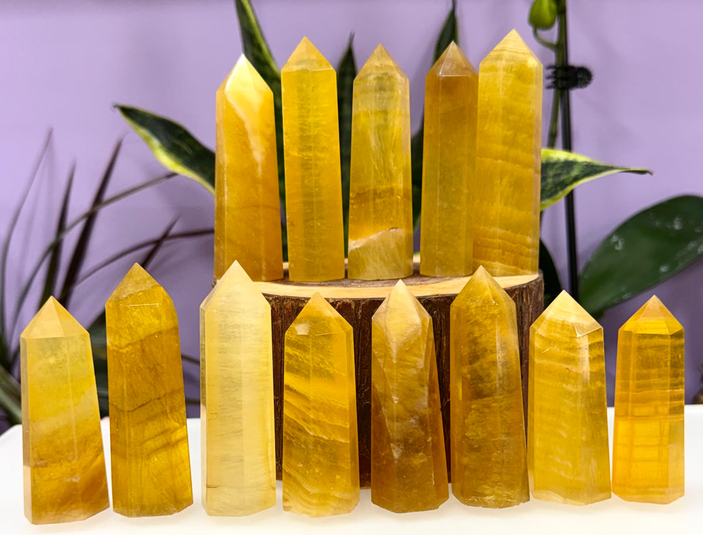 Wholesale Lot 2 lbs Yellow Fluorite Obelisk Tower Point Crystal Natural Energy