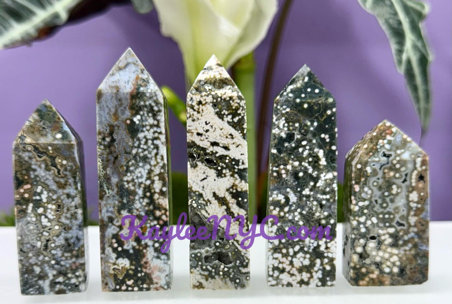 Wholesale Lot 1 Lb Natural Ocean Jasper Obelisk Tower Point Crystal Healing