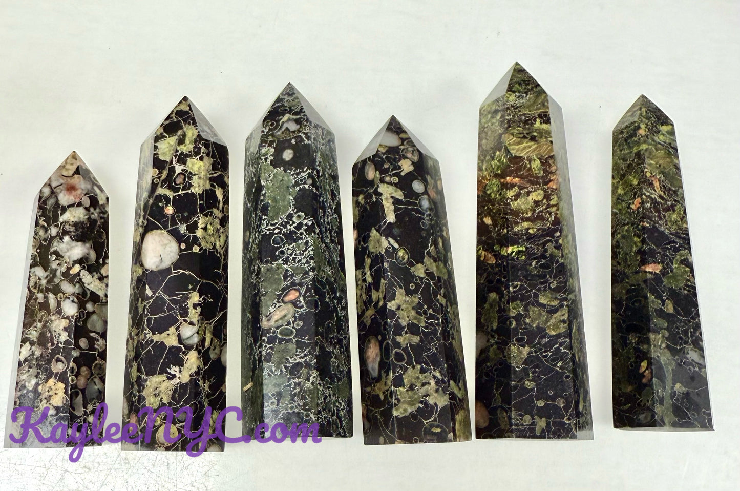 Wholesale Lot 1 Lb Natural Plum Blossom Jade Obelisk Tower Point Crystal Natural