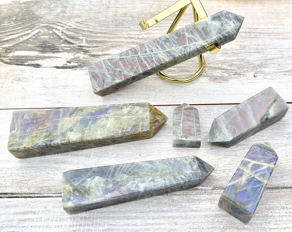 Wholesale Lot 2 lbs Natural Sunset Labradorite obelisk Tower Point Crystal Healing Energy