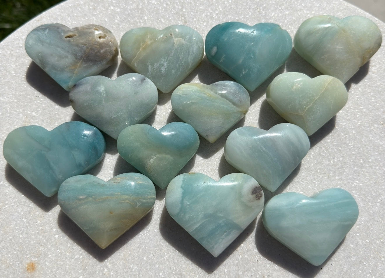 Wholesale Lot – 2 lbs Natural Amazonite Heart Carvings Crystal Healing Energy