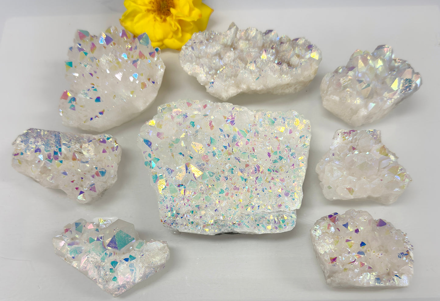 Wholesale Lot 2 Lbs Angel Aura Quartz Cluster Crystal Raw Nice Quality