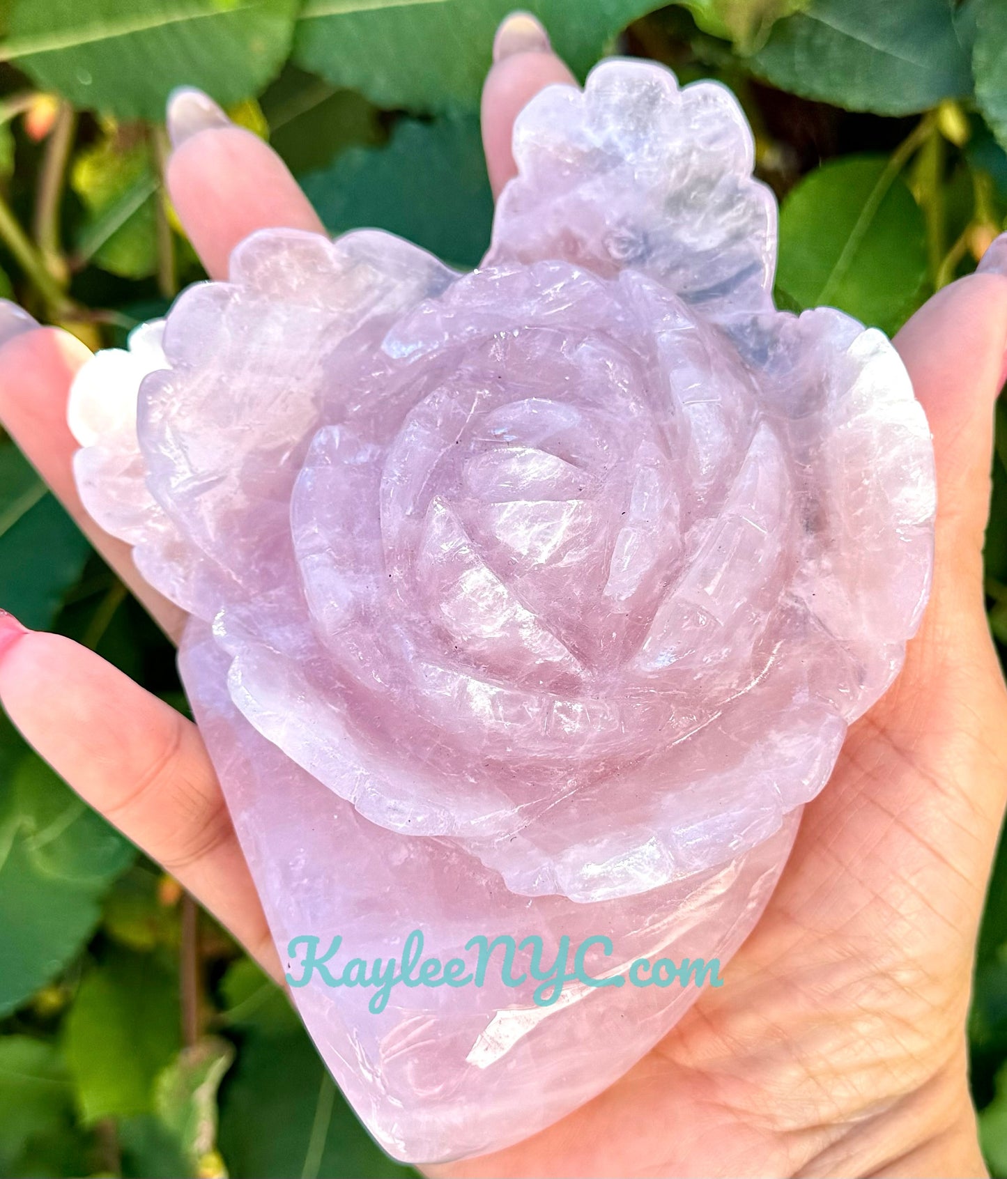 3 PCs Natural Rose Quartz Rose Carving Crystals Healing Energy