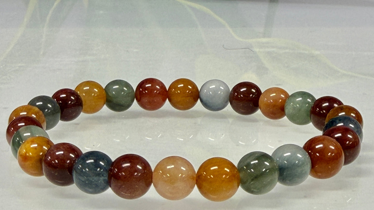 Wholesale 6 Pcs Natural Amphibole Quartz ~8mm 7.5” Crystal Healing Stretch Bracelet