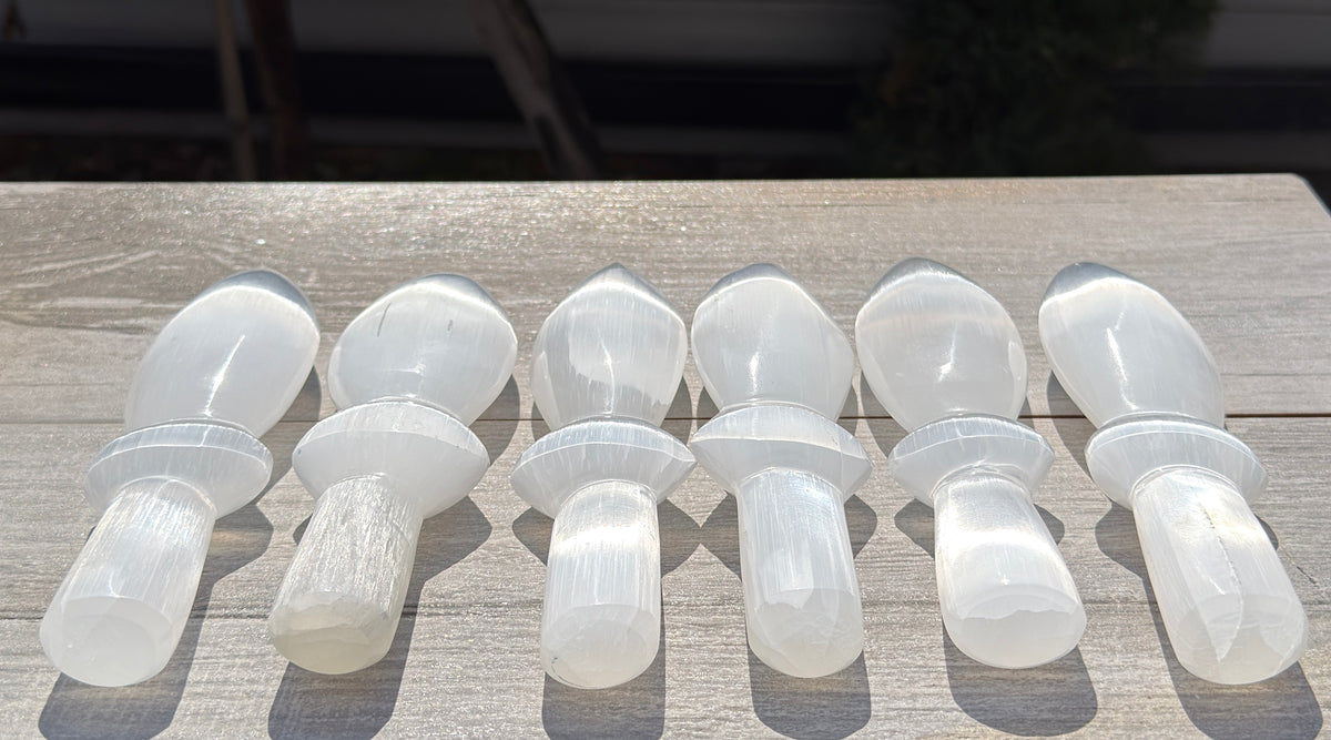 Wholesale Lot 6 pcs Natural Selenite aka Satin Spar Dagger 20cm