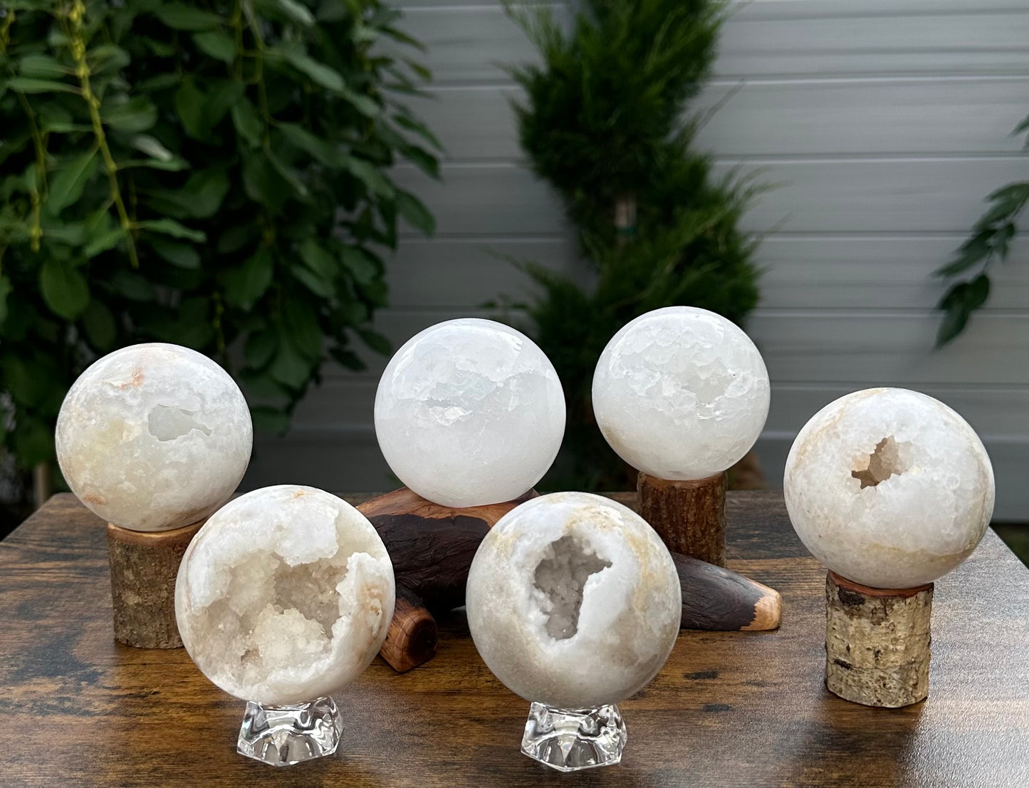 6-7 PCs Natural Druzy Quartz Crystal Sphere