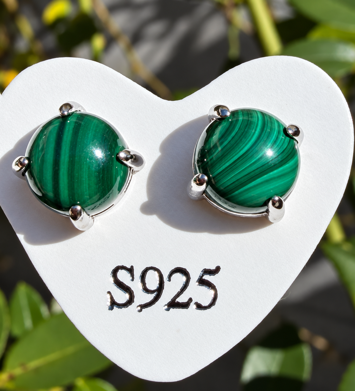 Wholesale Lot 5 Pairs Natural Malachite Earring Studs 7mm Crystals Healing Energy