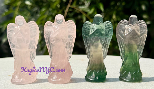 Wholesale Lot 4 PCs Natural Rose Quartz and Fluorite Angels Healing Energy
