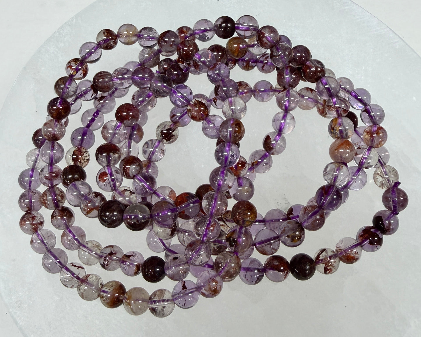 Wholesale 6 Pcs Natural Super Seven 6mm 7.5” Crystal Healing Stretch Bracelet