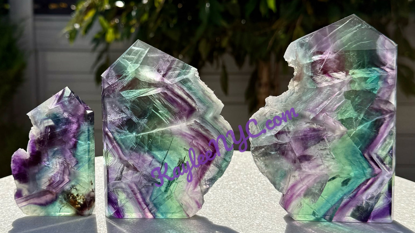 Wholesale Lot 3-5pcs Fluorite Obelisk Point Crystal Natural Energy 2.8-3lbs