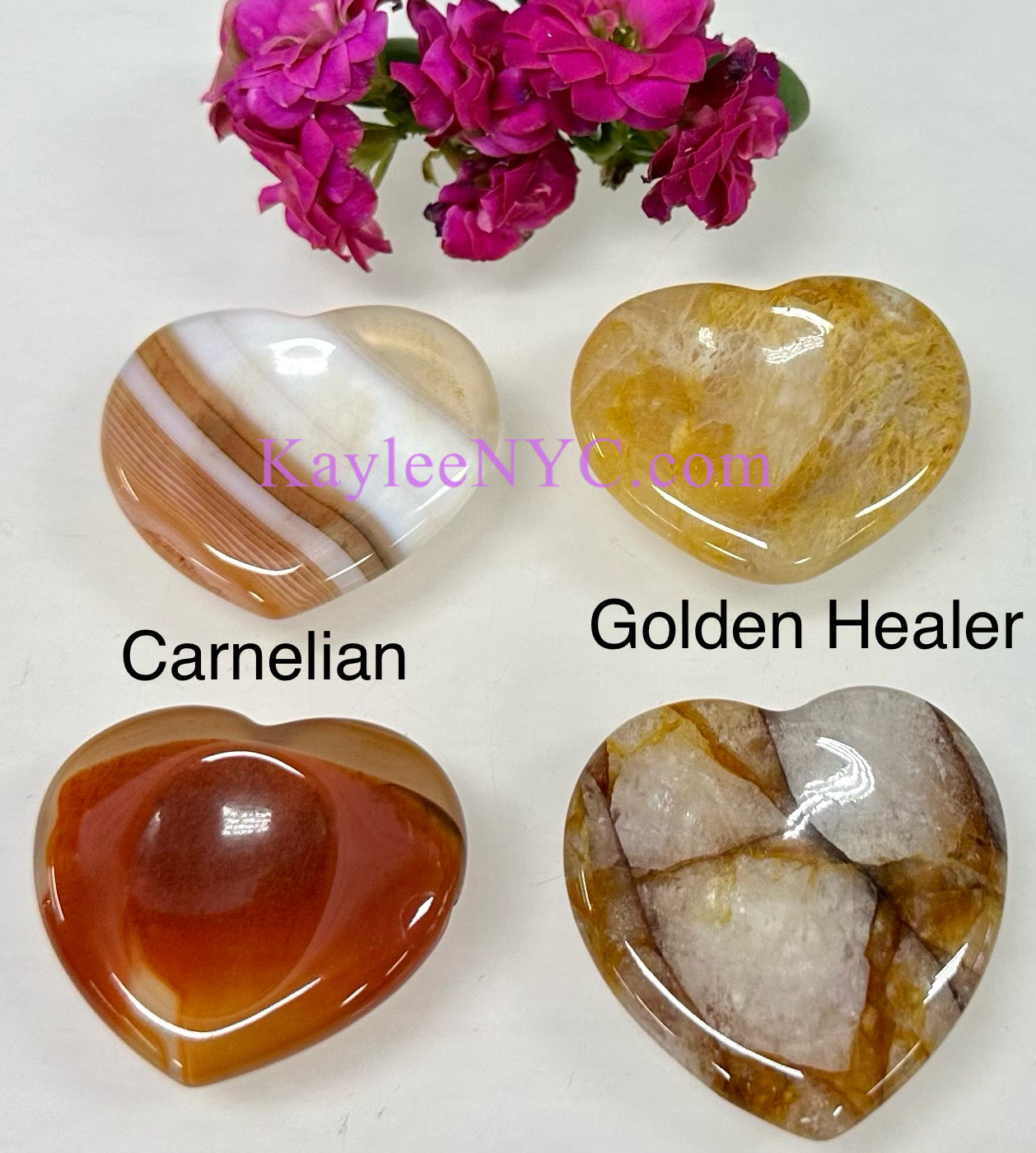 12 PCs Natural Crystal Heart Worry Stone Healing Energy