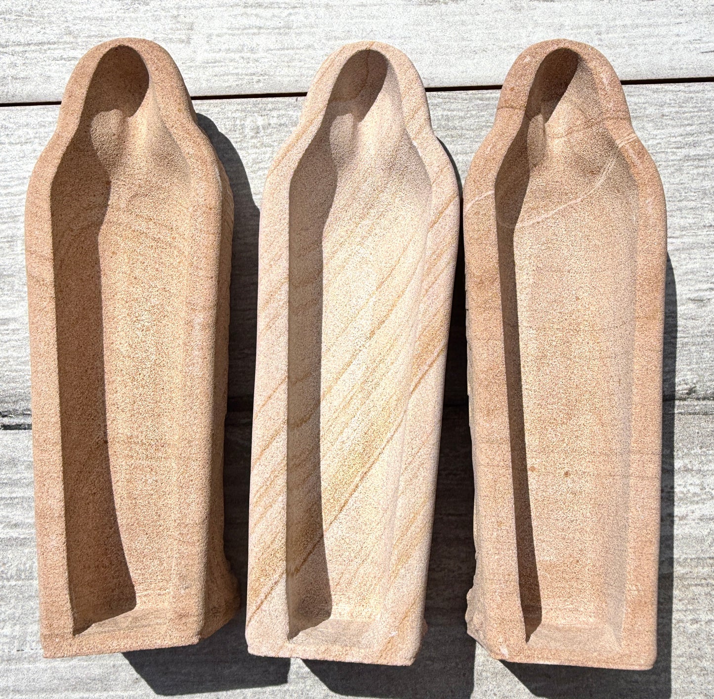 Wholesale Lot 3 Natural Matte Wood Grain Stone King Tut Mummy Healing Energy