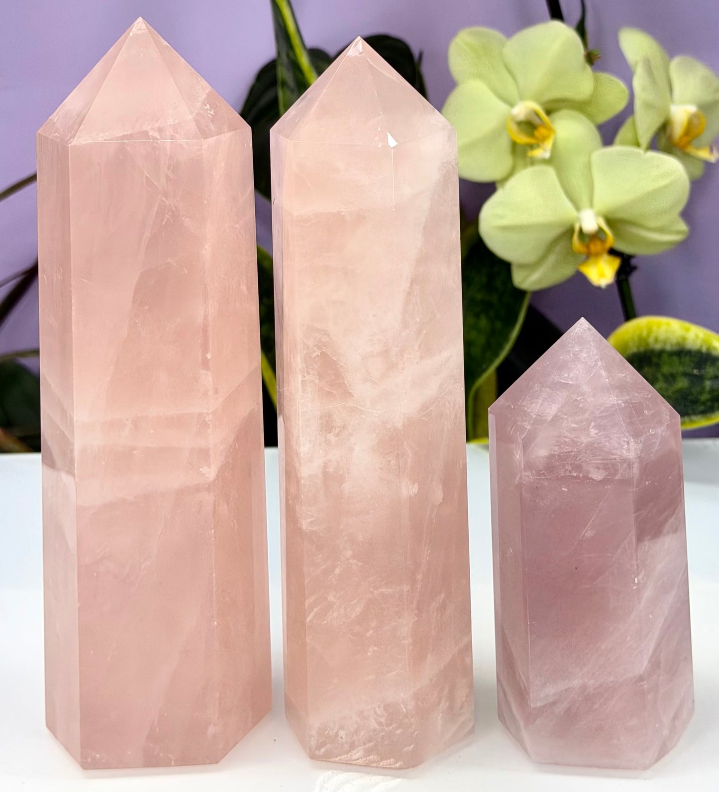 Wholesale Lot 4 Pcs Natural Rose Quartz Tower Crystal Obelisk point 3.8 to 4 lbs Healing Energy