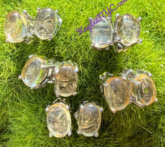 Wholesale Lot 5 Pairs Natural Citrine Sterling Silver(925) Earring Studs 5x7mm