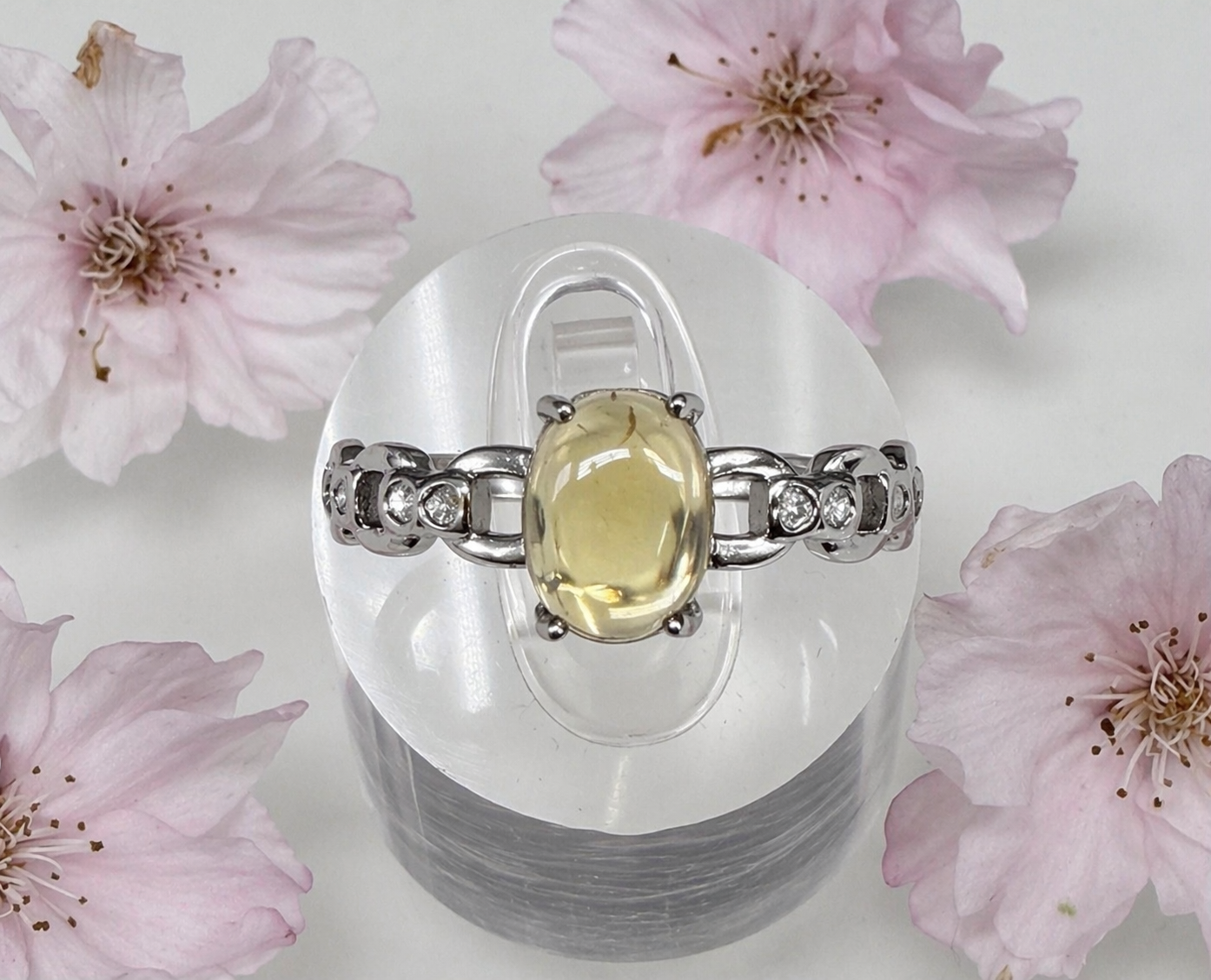 Wholesale Lot 7 pcs Citrine Stainless Steel Ring 5x7mm