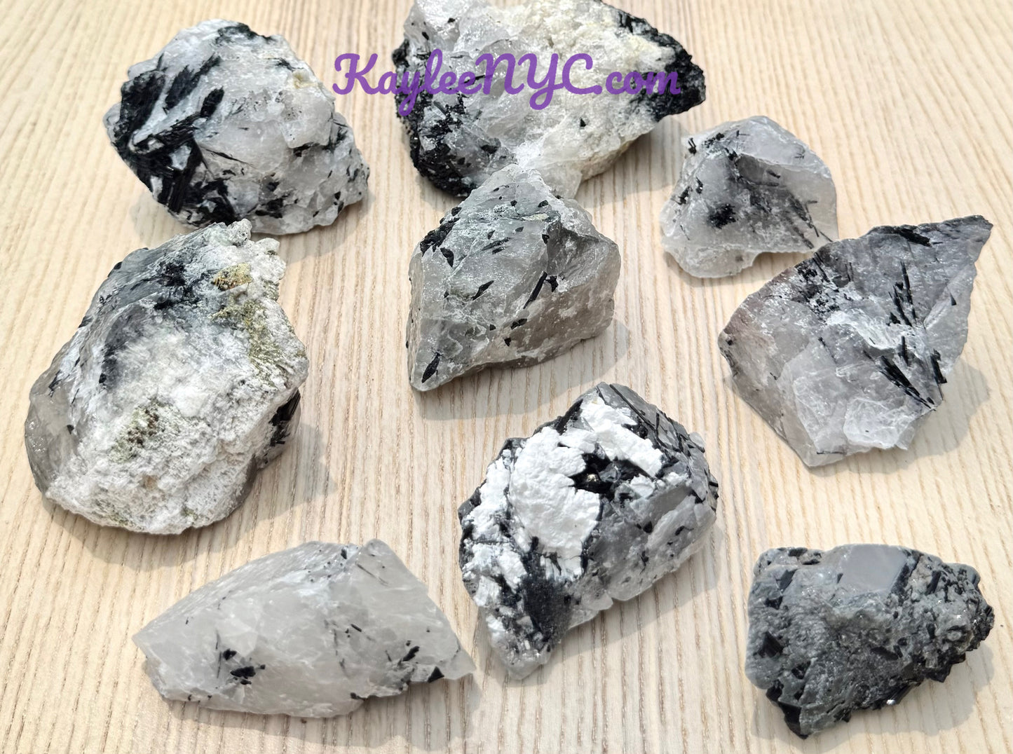 4 lbs Natural Tourmalinated Quartz Rough Crystals Healing Energy