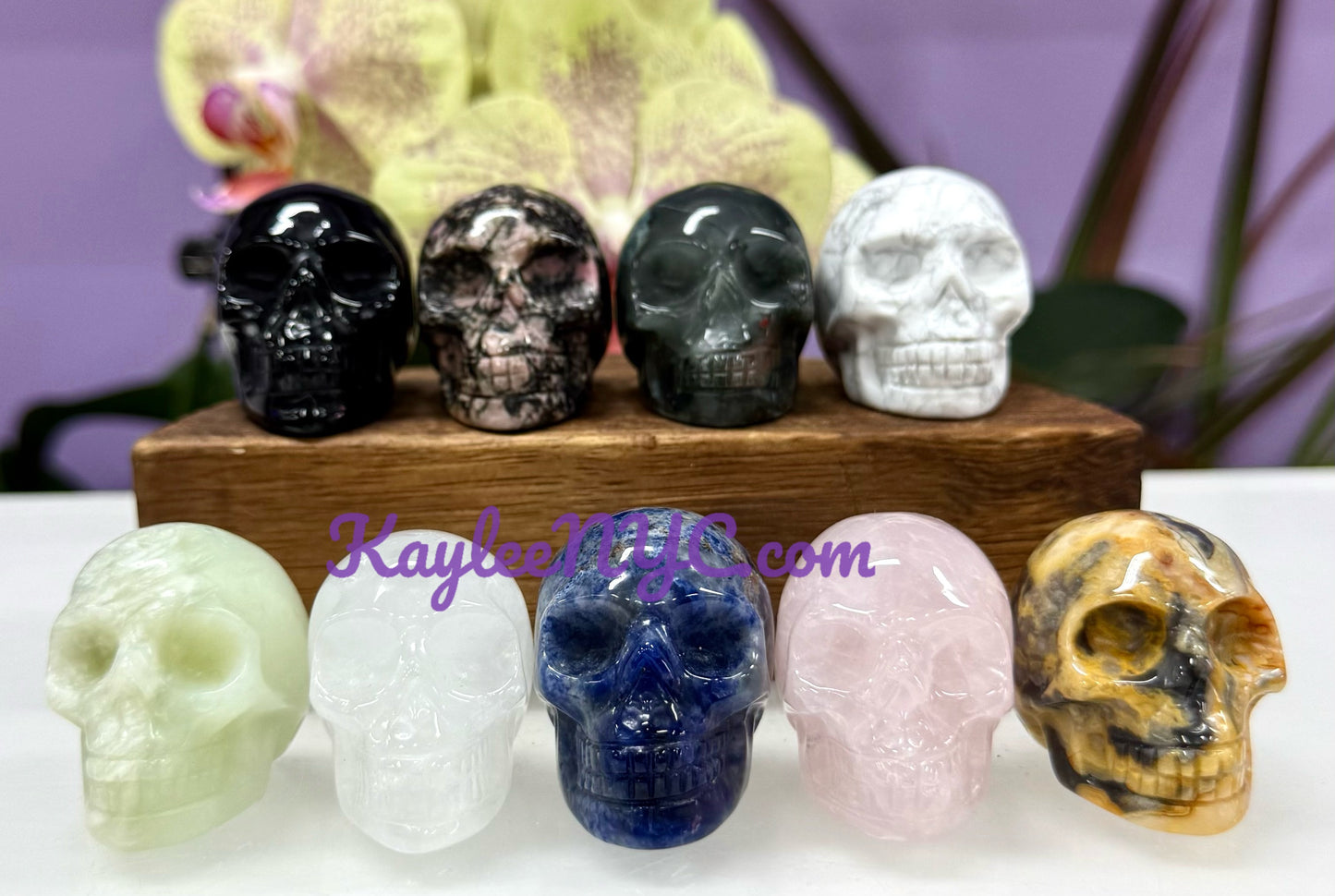 9 PCs 1.5” Natural Crystals Skull Healing Energy