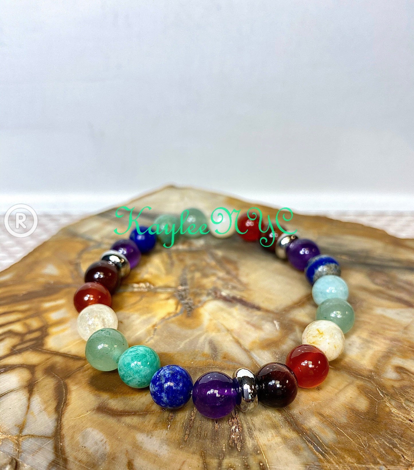 Wholesale 6 Pcs Natural Chakra Bracelet 8mm 7” Healing Energy Crystal