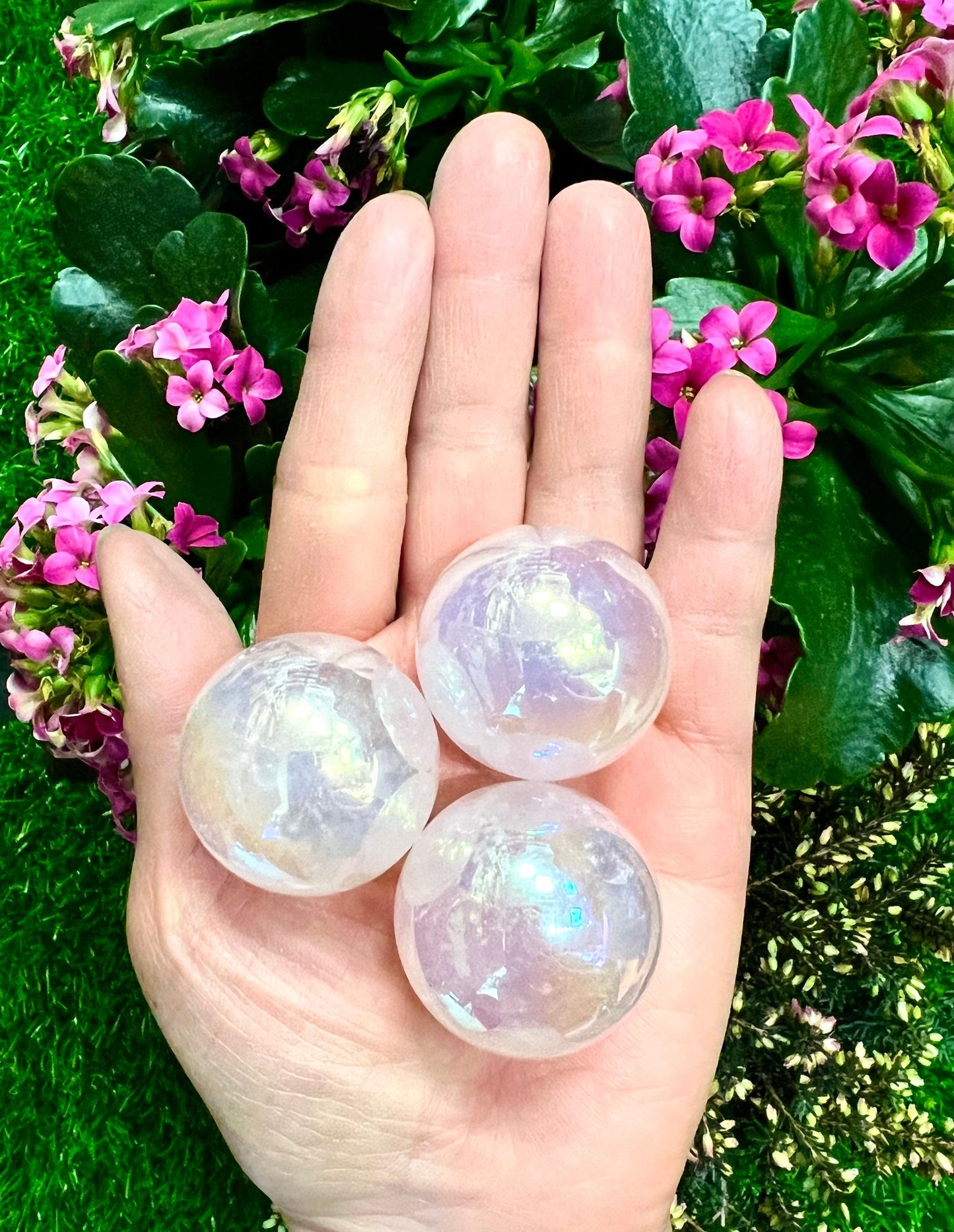 Wholesale Lot 2 Lb Angel Aura Rose Quartz Sphere Crystal Healing Energy