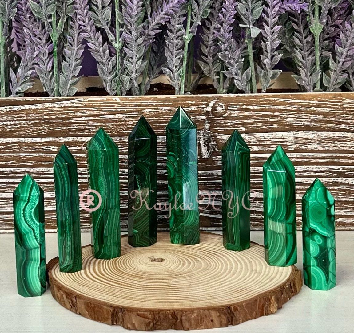 Wholesale Lot 1 lb Natural Malachite Tower Obelisk Point Crystal Energy Healing