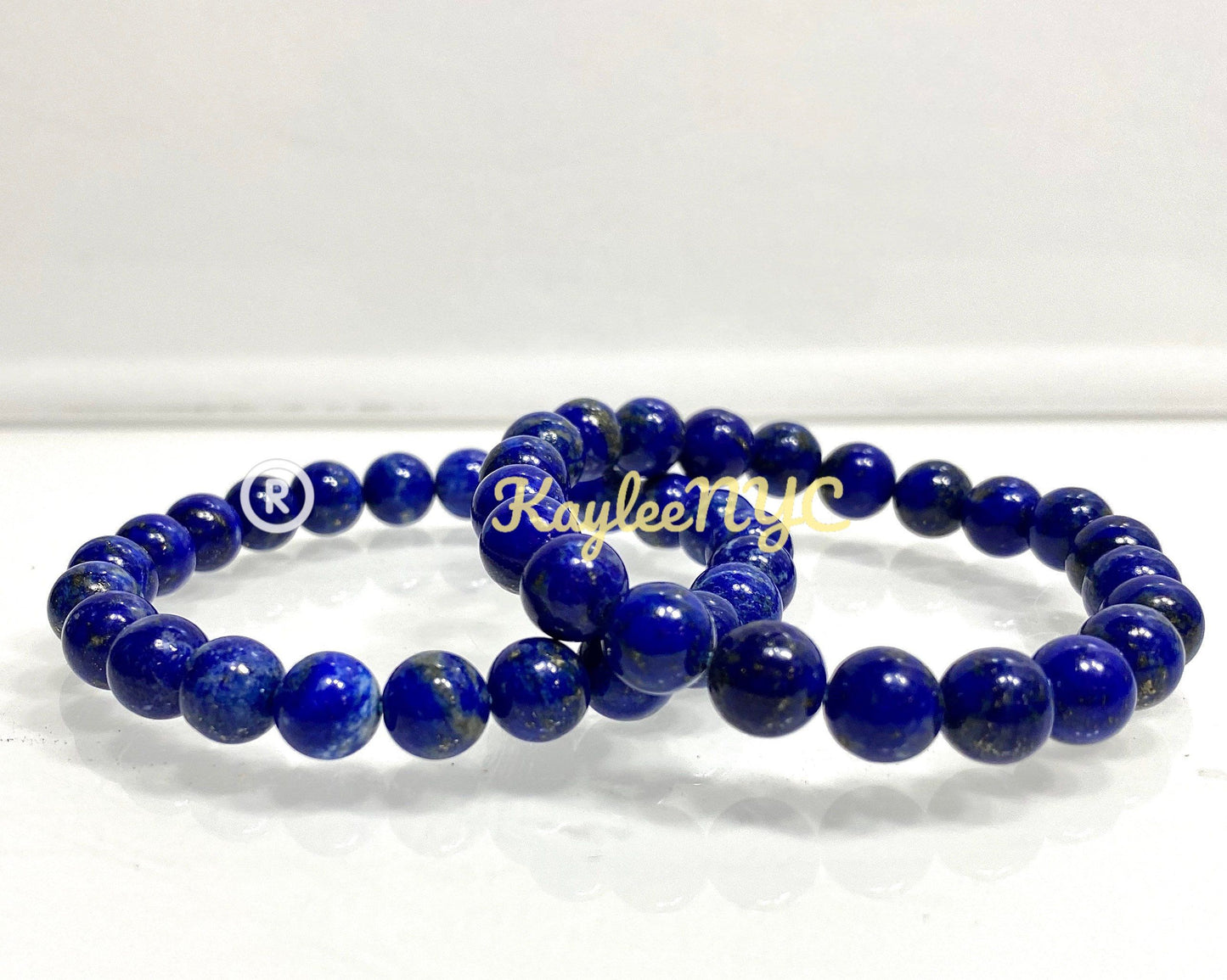 Wholesale 6 Pcs Natural Lapis Lazuli 8mm 7.5” Crystal Healing Stretch Bracelet