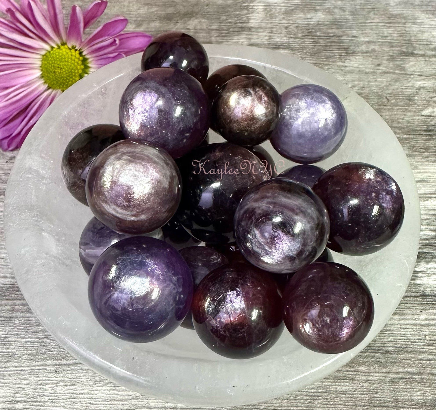 Wholesale Lot 0.5 lb Natural Lepidolite Purple Mica Spheres Crystal Ball Energy Healing