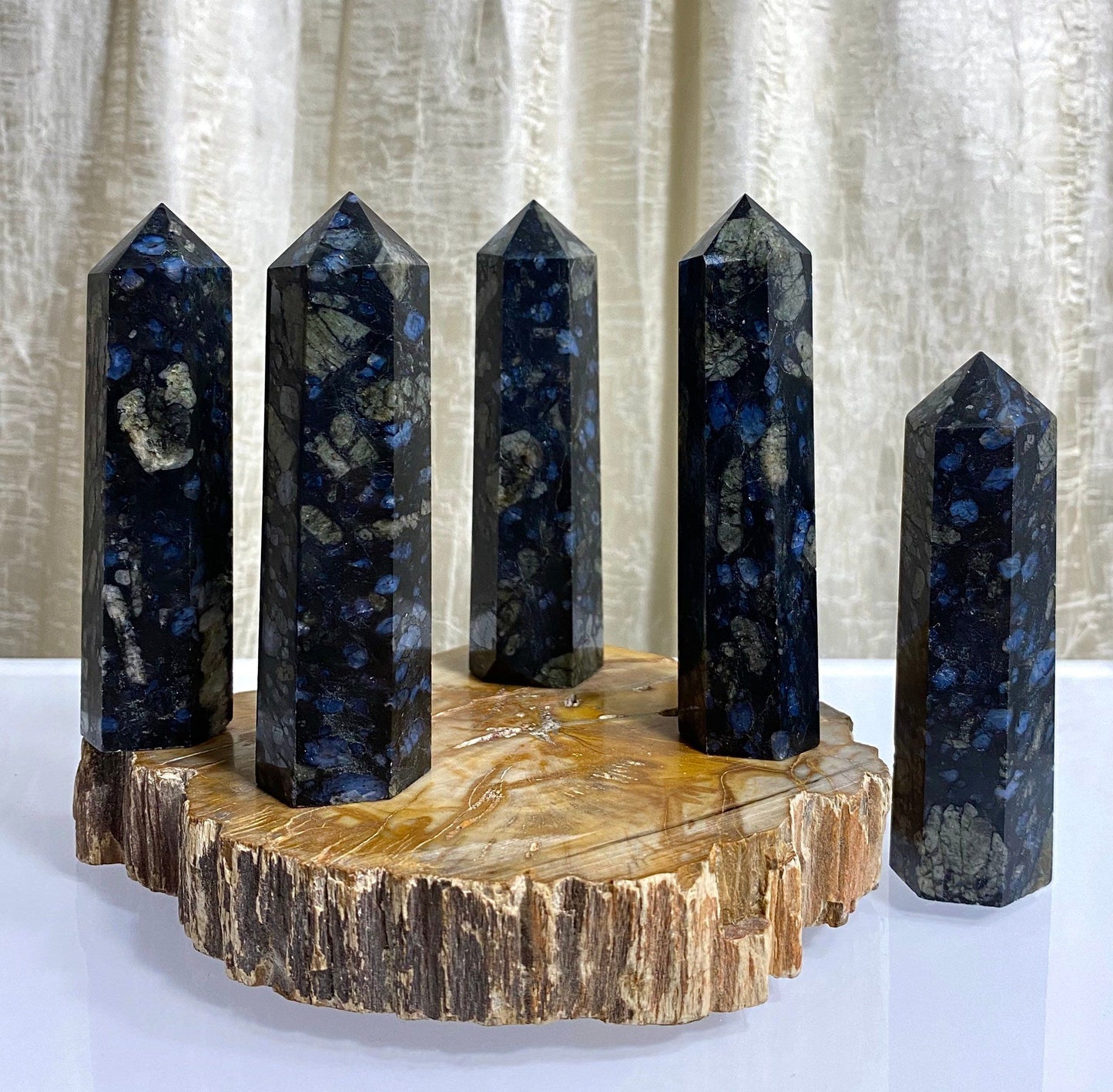 Wholesale Lot 2 Lbs Natural Blue Que Sera Aka Llanite Obelisk Tower Point Crystal Energy