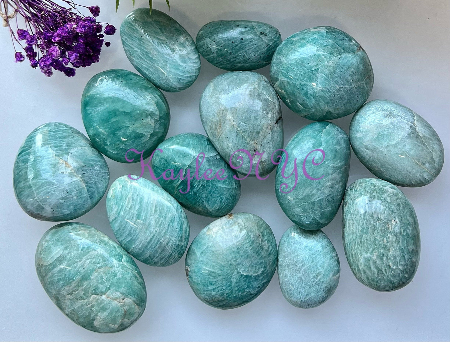 Wholesale Lot 2 lbs Natural Amazonite Palm Stones Crystal Natural Energy