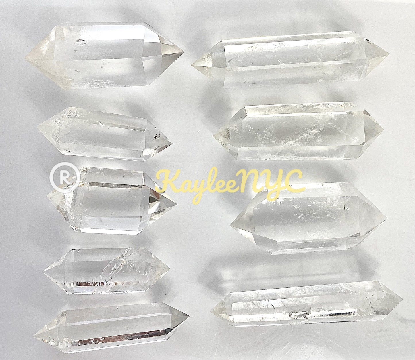 Wholesale Lot 1 lb Natural Clear Quartz Double Terminated point Wand Crystal Healing Energy