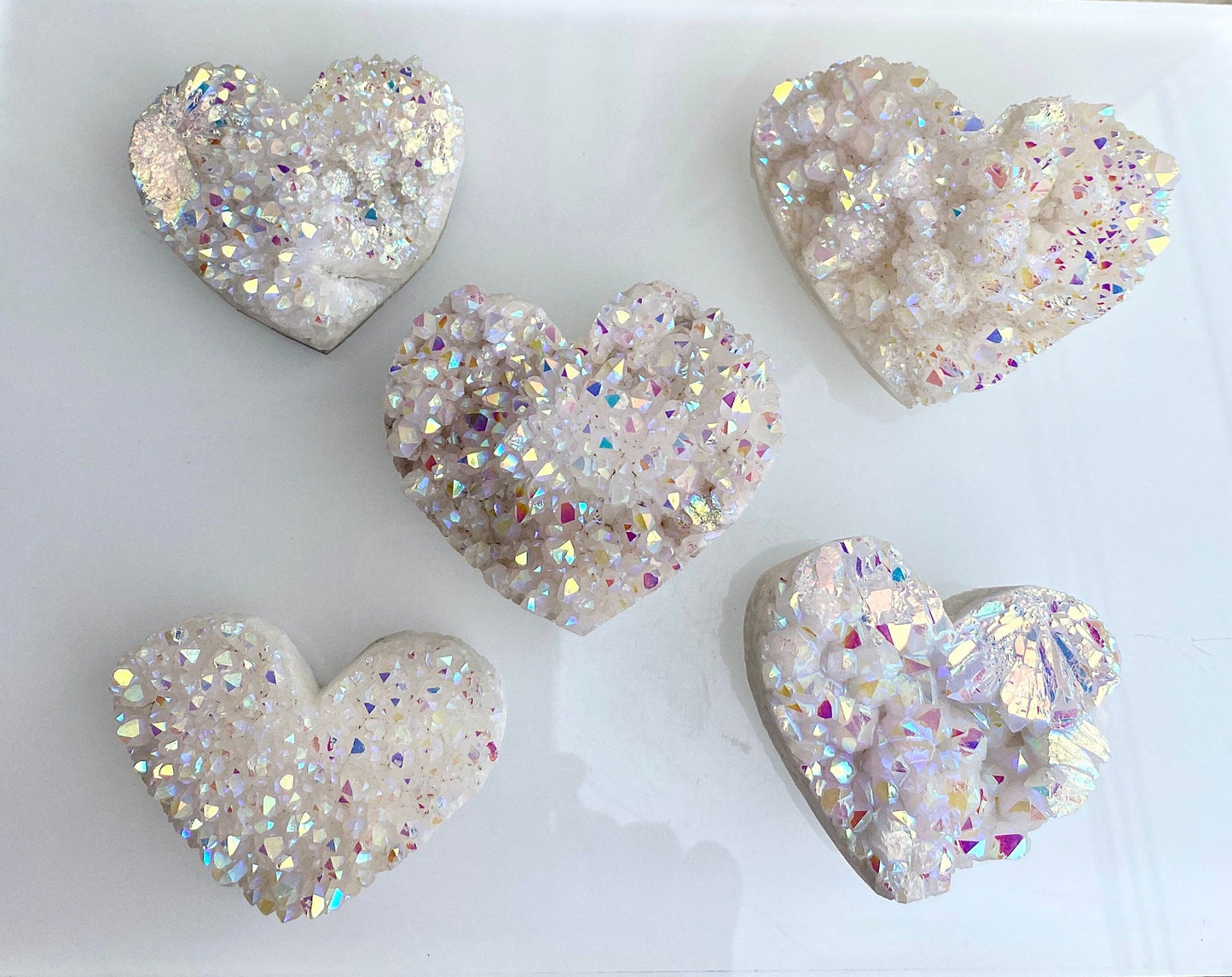 Wholesale Lot 7-12 pcs Angel Aura Quartz Cluster  Heart Crystal Raw Nice Quality