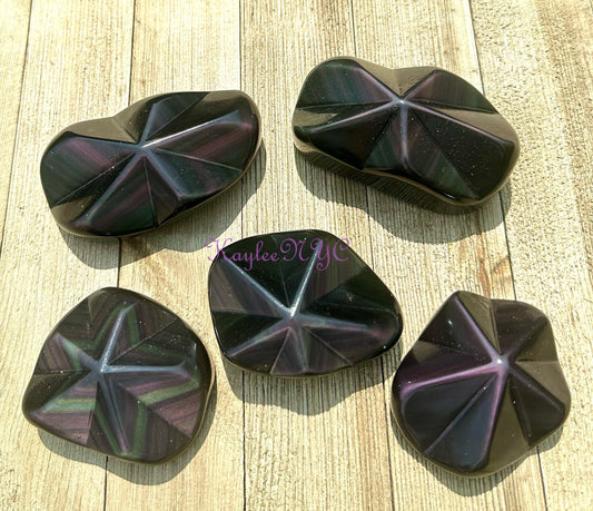 Wholesale Lot 2 Lb Natural Rainbow Obsidian Star Crystal Healing Energy