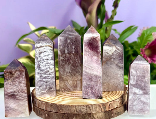 Wholesale Lot 1 Lb Natural Lepidolite Purple Mica Obelisk Tower Point Crystal Energy