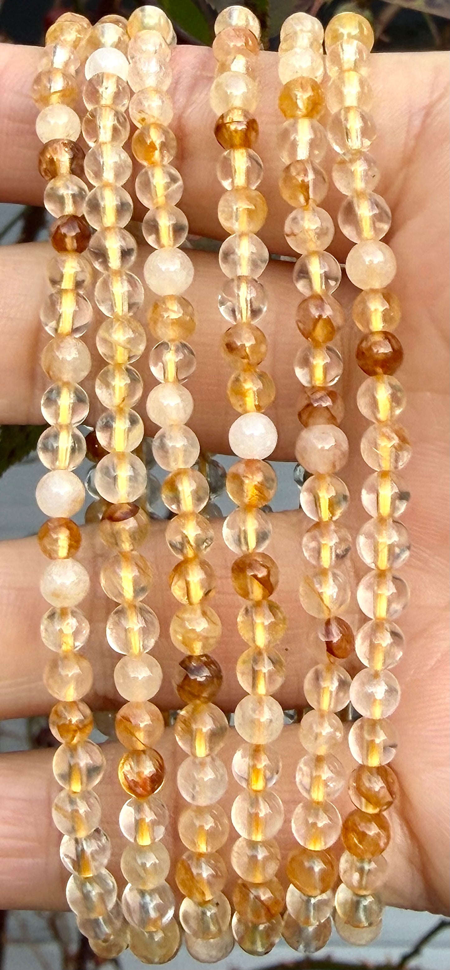 Wholesale Lot 6 Pcs Natural Golden Healer 4mm 7.5” Crystal Healing Stretch Bracelet