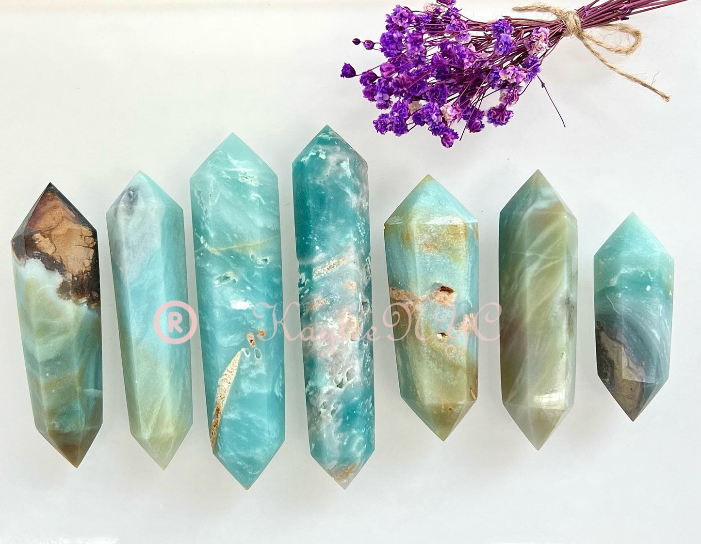 Wholesale Lot 1 Lb Natural Amazonite Double Terminated Point Crystal Healing Energy