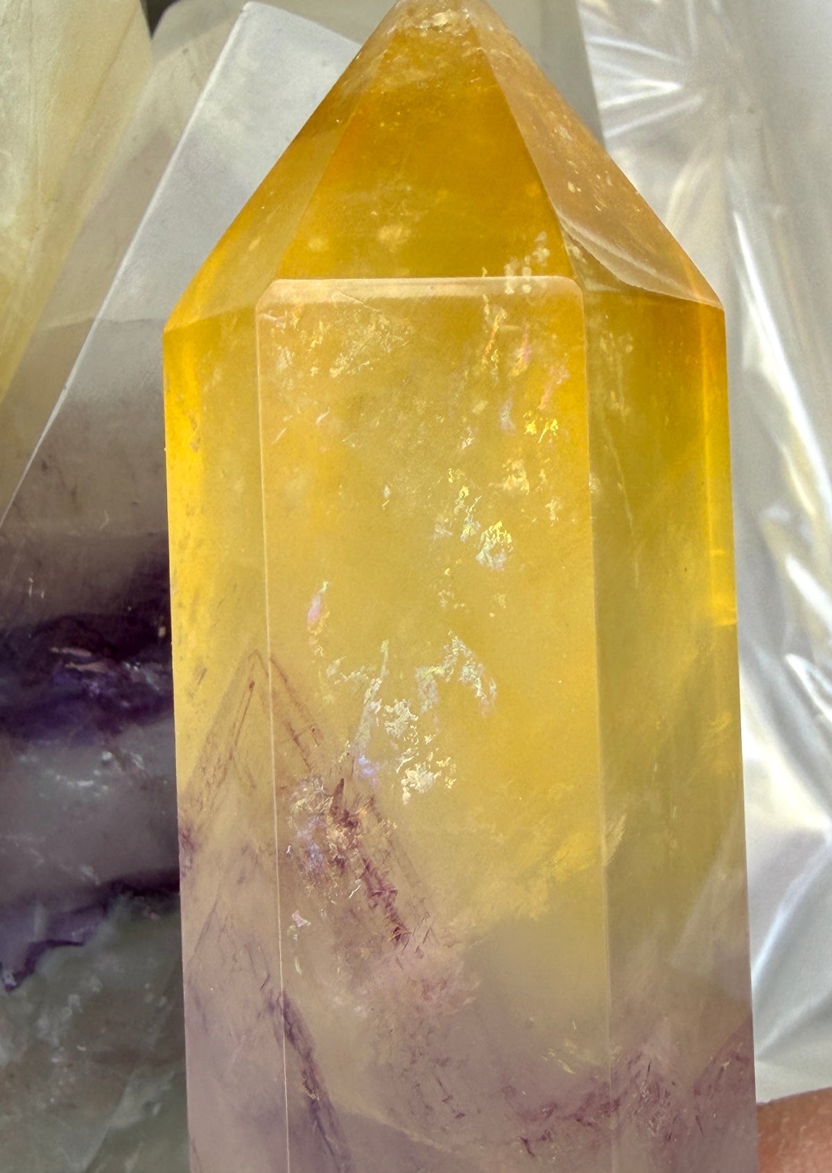 Wholesale Lot 2 lbs Natural Purple Yellow Fluorite Obelisk Tower Point Crystal Healing