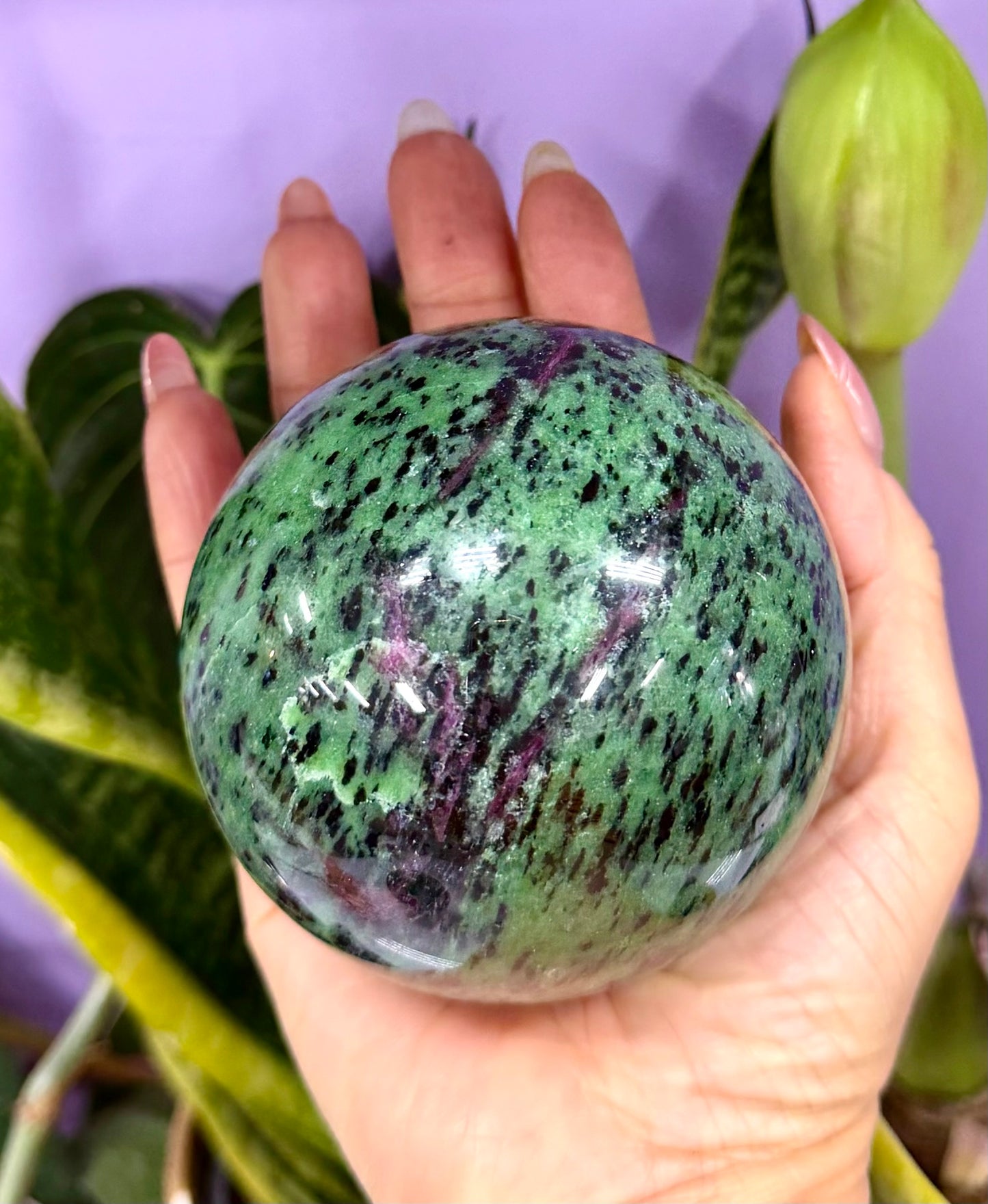 3-4 PCs Natural Ruby Zoisite Sphere Crystals Healing Energy