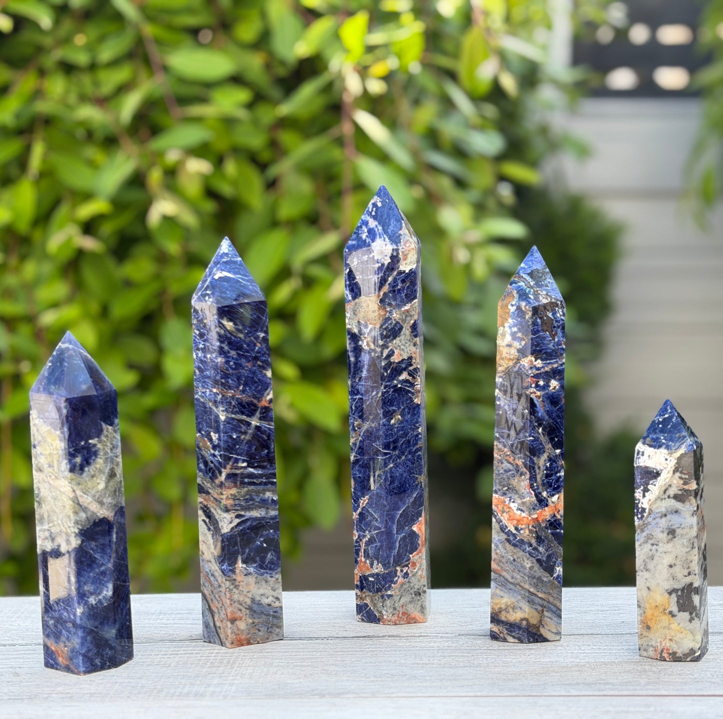 Wholesale Lot – 4-8 PCS Natural Sodalite Tower Point Crystals – 3.8 to 4 lbs