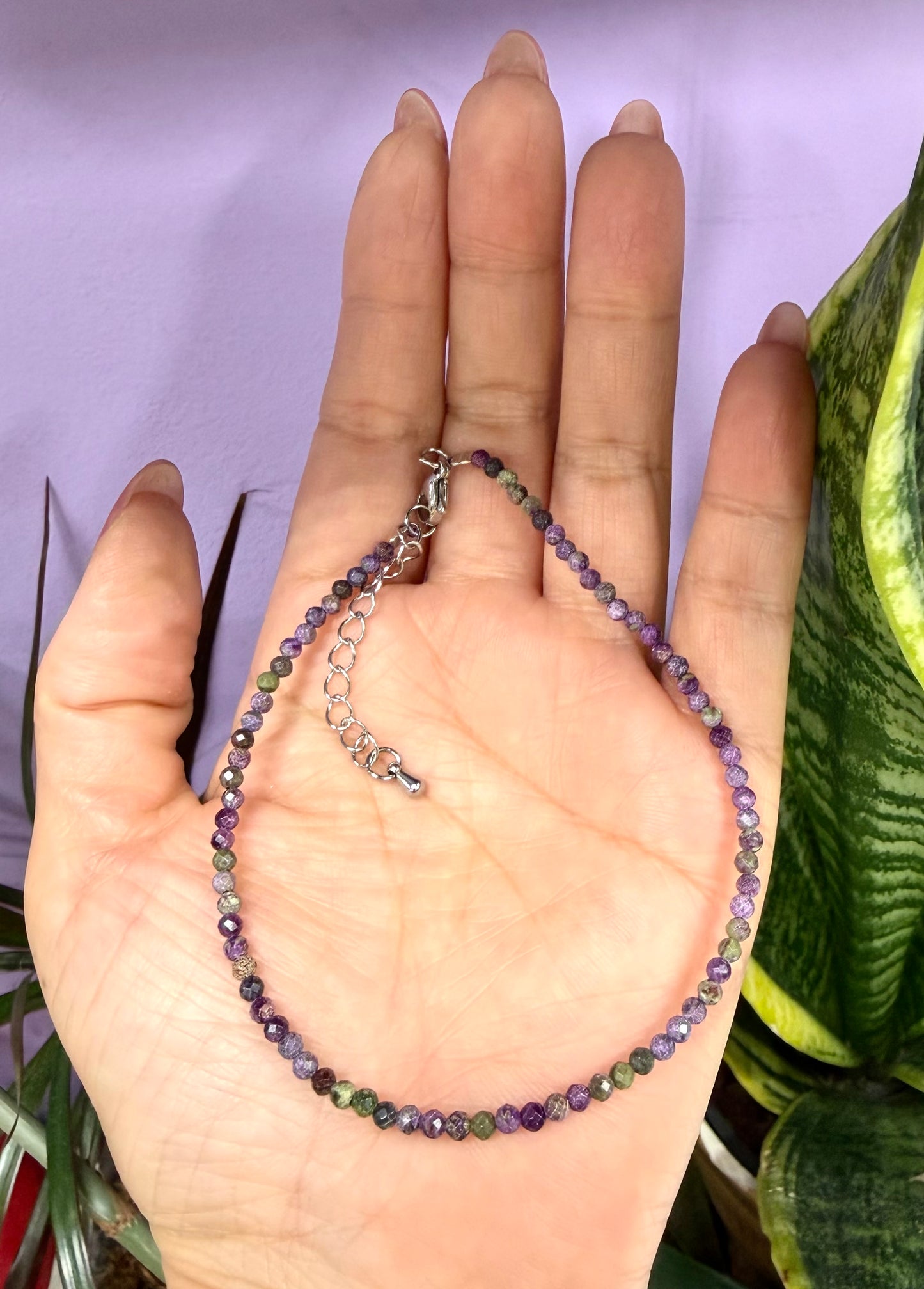 6 PCs 2mm Natural Atlantisite Anklet with Stainless Steel Clasp Crystal Healing Energy