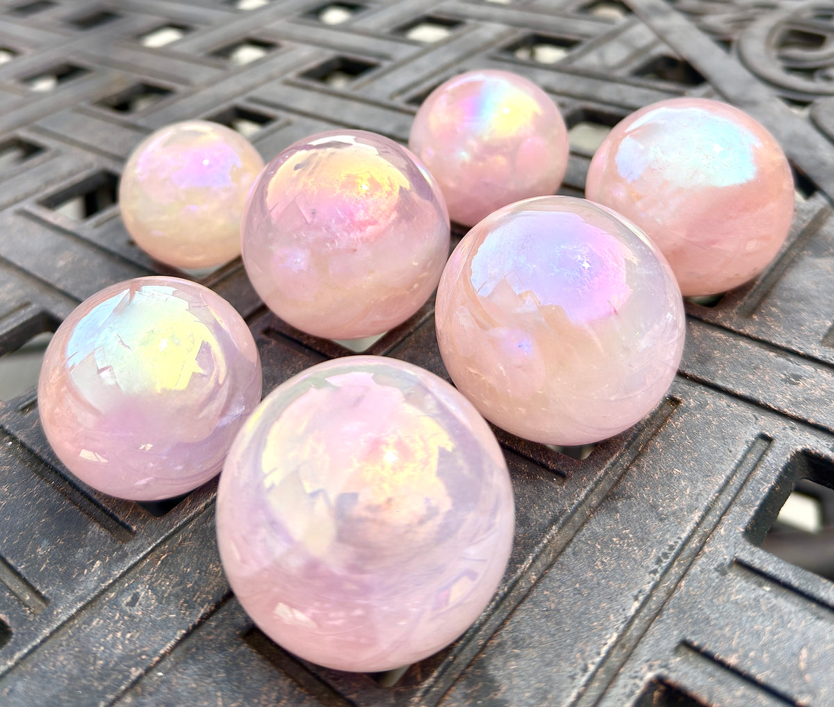 Wholesale Lot 2 Lb Angel Aura Rose Quartz Sphere Crystal Healing Energy