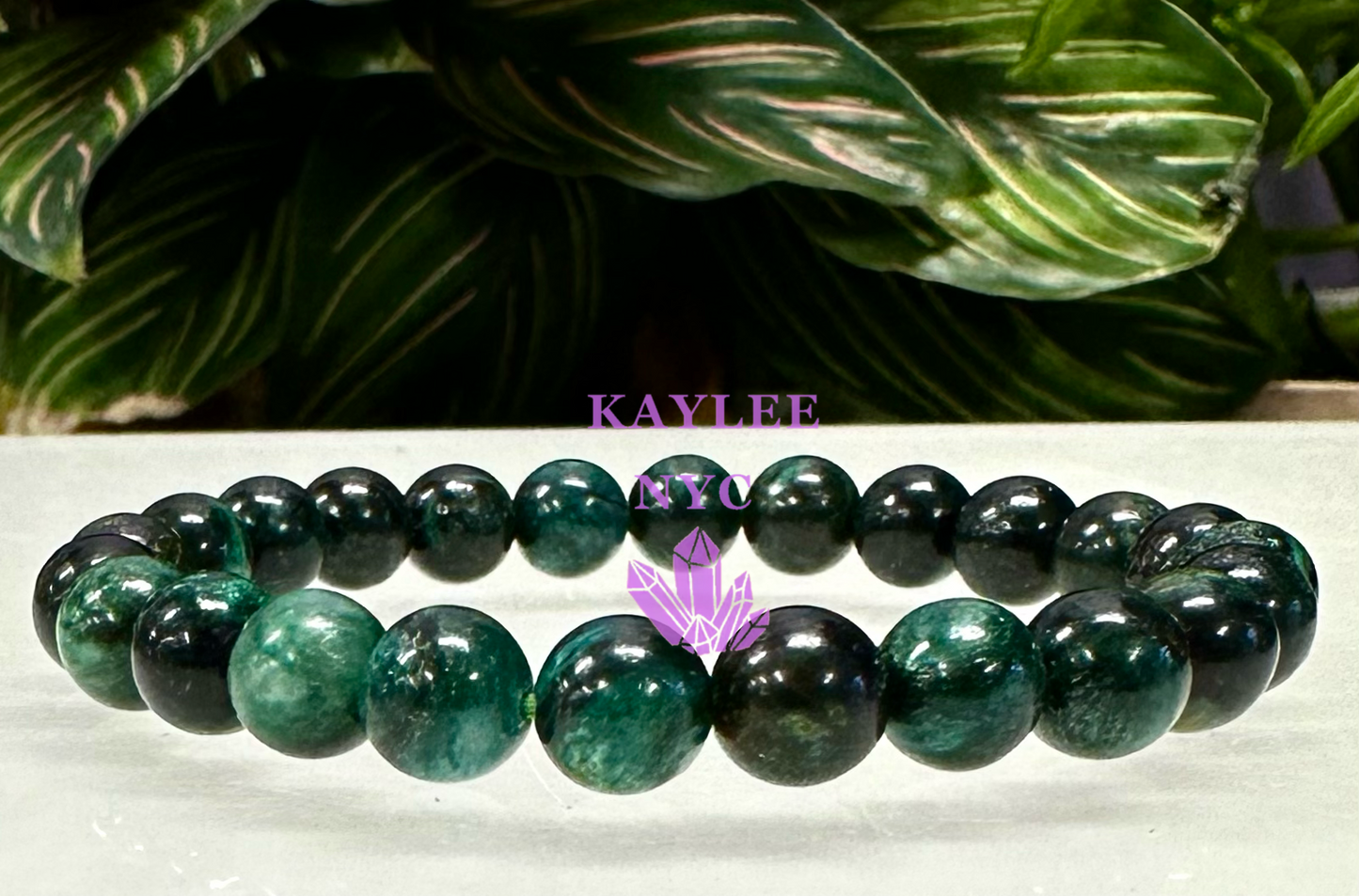 6pcs 8mm Natural Green Lepidolite Stretch Bracelet 7.5”